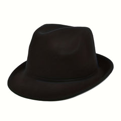 Classic Fedora Cap Rolled Brim Unisex Jazz Hat Casual Felt Hat