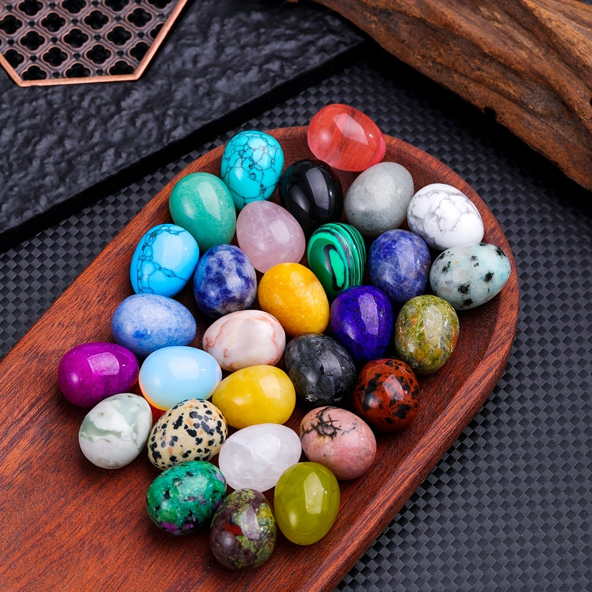 Natural Worry Stone Egg Stone Crystal - Large Polished Mineral Egg Stone