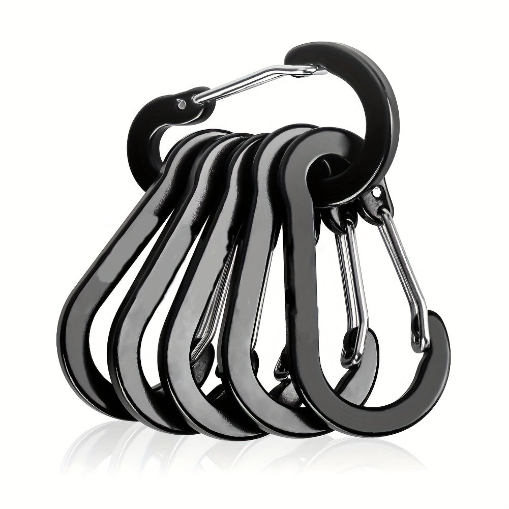 6pcs Mini Keychain Buckle Aluminum D Ring Carabiner Outdoor Camping Climbing Fis