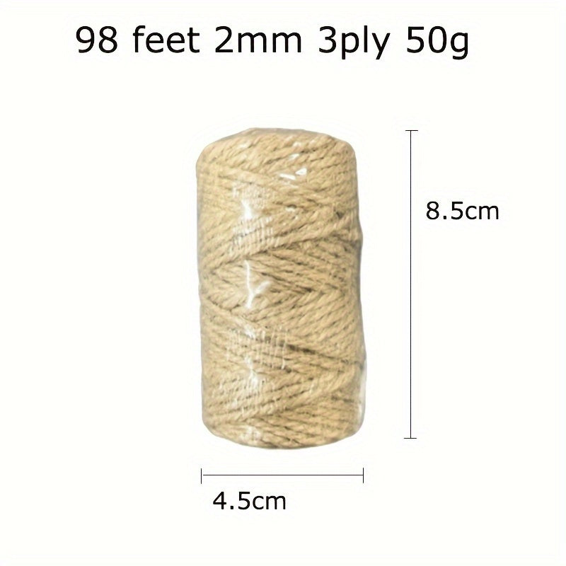 Natural Jute Twine String 2mm - 246 Feet - DIY Crafts Gardening Gift Wrapping