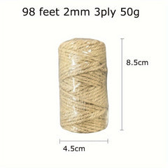 Natural Jute Twine String 2mm - 246 Feet - DIY Crafts Gardening Gift Wrapping