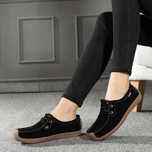 Women's Lace up Flat Loafers Soft Slip On Shoes