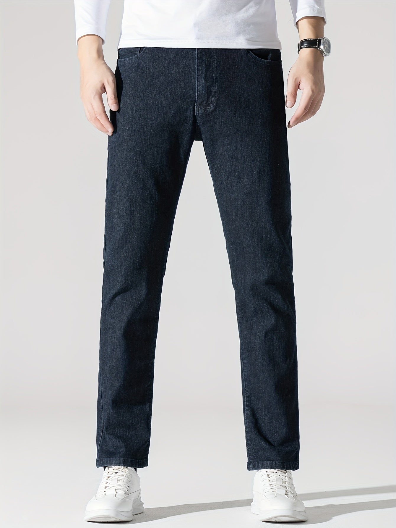 Men's High Stretch Slim Fit Denim Jeans with Pockets