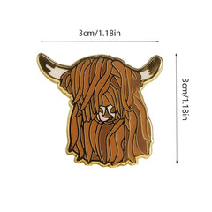 Highland Cow Pattern Enamel Pin Cartoon Brooch Pin for Girls Kids