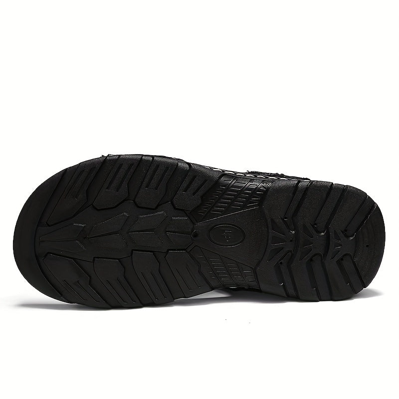Men's Leather Non slip Sandals Lightweight Quick Dry Comfy Beach Shoes