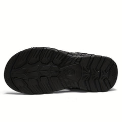 Men's Leather Non slip Sandals Lightweight Quick Dry Comfy Beach Shoes