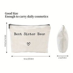 Portable Cosmetic Bag with Zipper Closure
