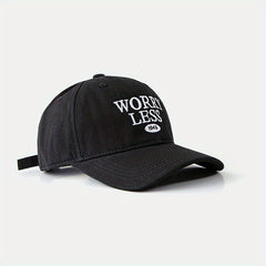 WORRY LESS Embroidery Baseball Cap Solid Casual Couple Dad Hats Unisex