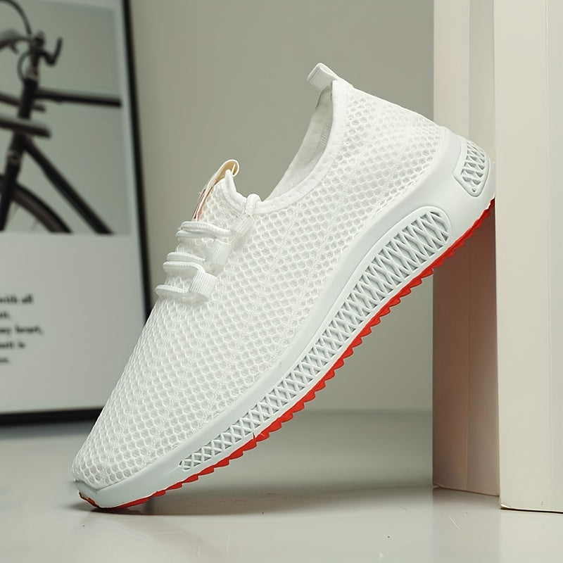 Women's Breathable Knit Sneakers Lightweight Low Top Lace Up Shoes