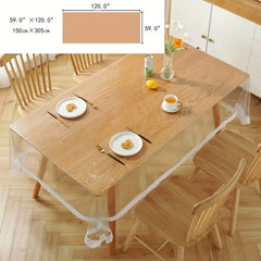 Transparent PVC Lace Tablecloth Waterproof Scald-proof for Living Room Tea Table