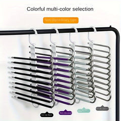 9-Layer Hanger Organizer Non-Slip Styling Trouser Coat Folding Storage