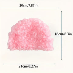 Peach Pink 3D Flower Swim Hat for Women