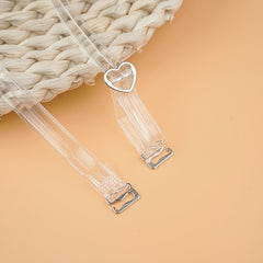 Women's Bra Straps Bundle: Invisible Transparent and Heart & Wavy Shoulder Strap