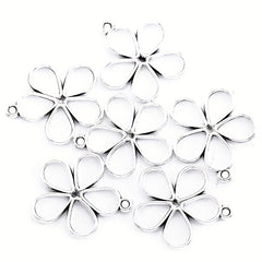 10pcs Hollow Flower Alloy Charm Pendant for DIY Jewelry Making