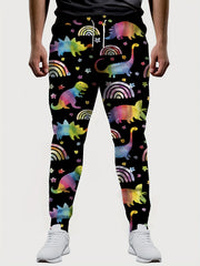 Men's Geometric Print Active Pants Contrast Graphic Casual Pants