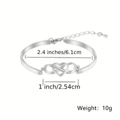 Heart Infinity CZ Bangle Bracelet w/Gift Card