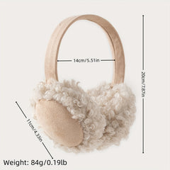 Women's Furry Teddy Bear & Sheepskin Ear Warmers Soft Plush Winter Headband