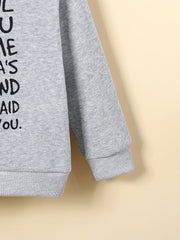Boy's Novelty Letter Print Sweatshirt Long Sleeve Top