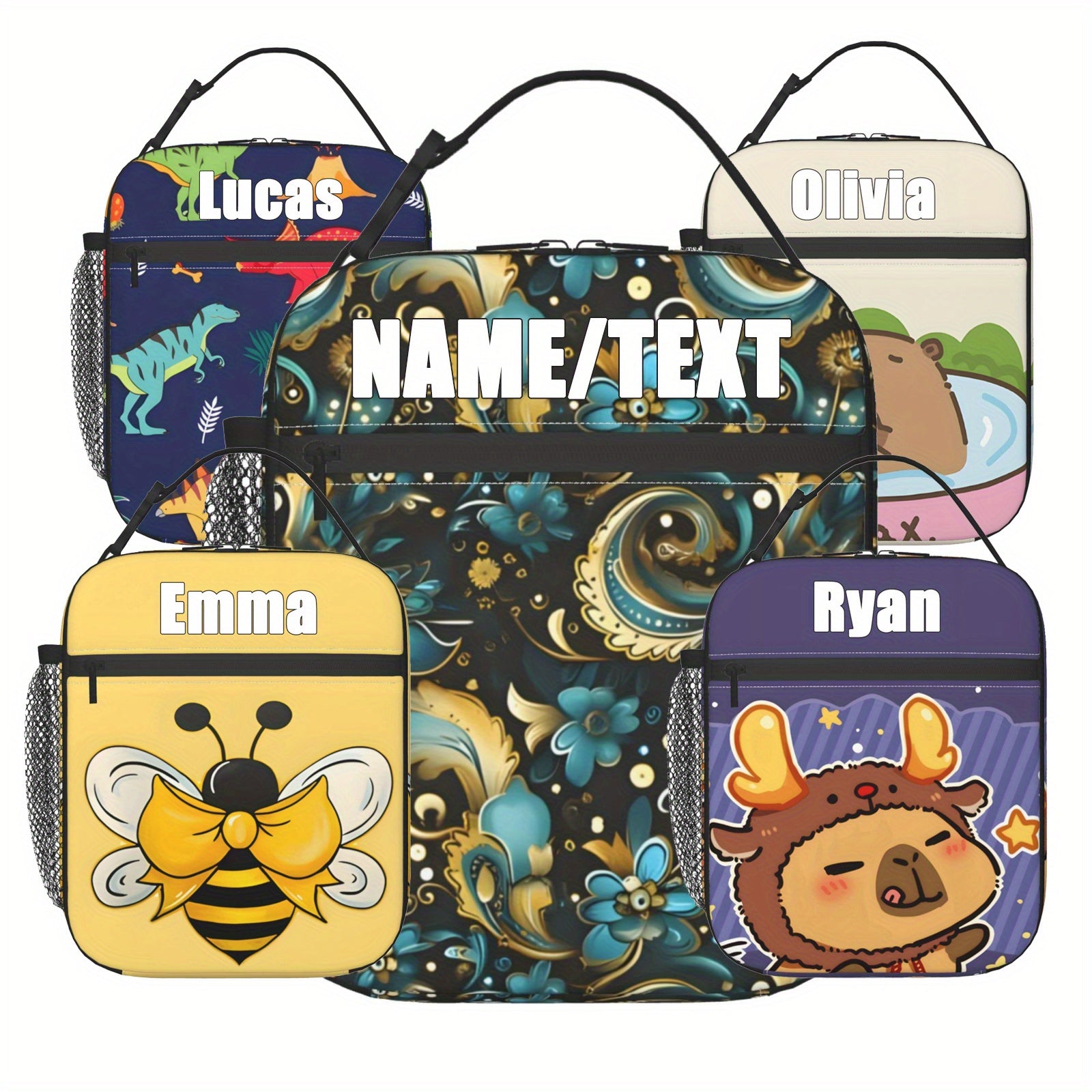 Personalized Insulated Lunch Bag - Travel Picnic Essential