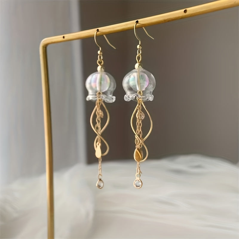 Jellyfish Dangling Earrings - Ocean-Inspired Jewelry