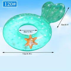 Inflatable Starfish Swimming Ring For Adults, PVC Thickened Floatie
