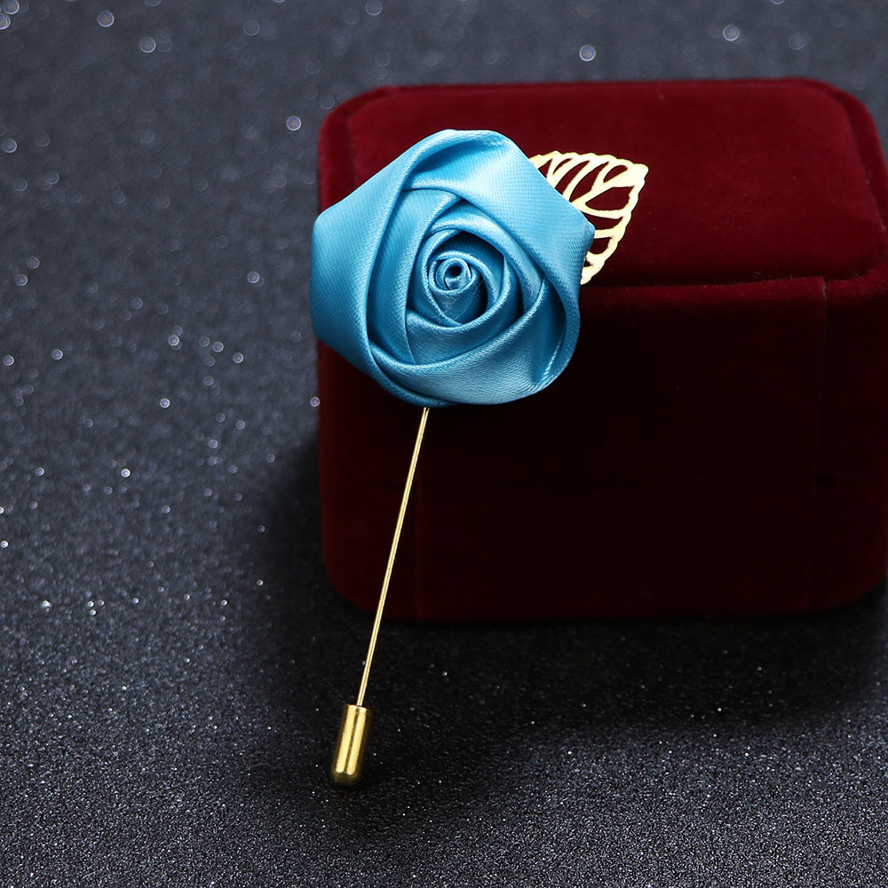 Men's Wedding Groom Rose Suit Brooch
