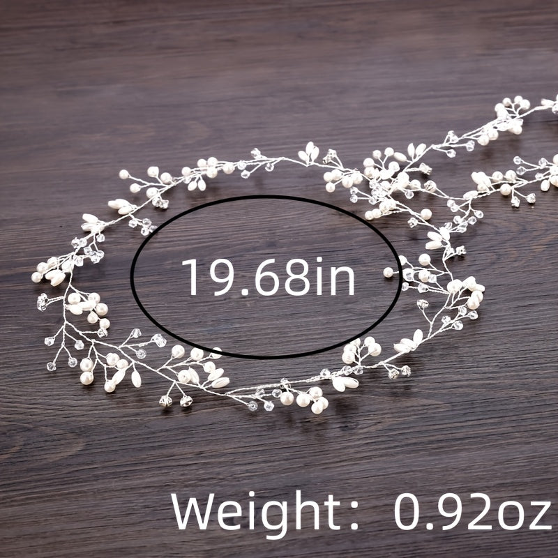 Western Wedding Hair Crown Faux Pearl Ornaments