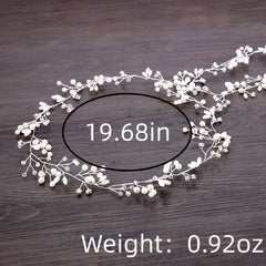 Western Wedding Hair Crown Faux Pearl Ornaments
