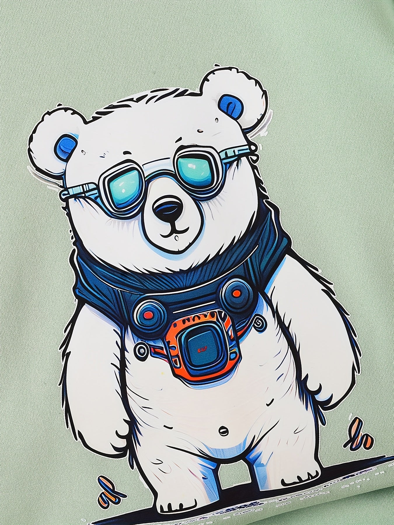 Boy's T-Shirt & Shorts Set Polar Bear Print Top Casual Outfits Kids Clothes