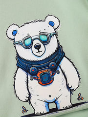 Boy's T-Shirt & Shorts Set Polar Bear Print Top Casual Outfits Kids Clothes