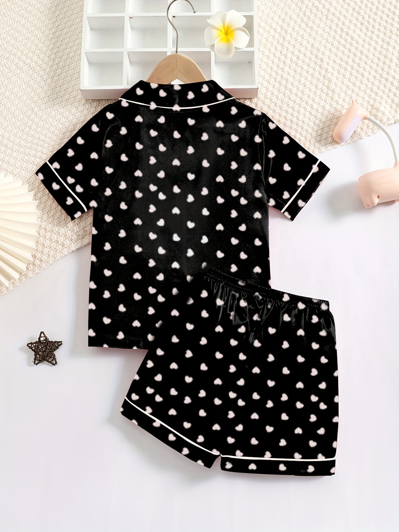 Girls Short Sleeve Satin Pajama Set