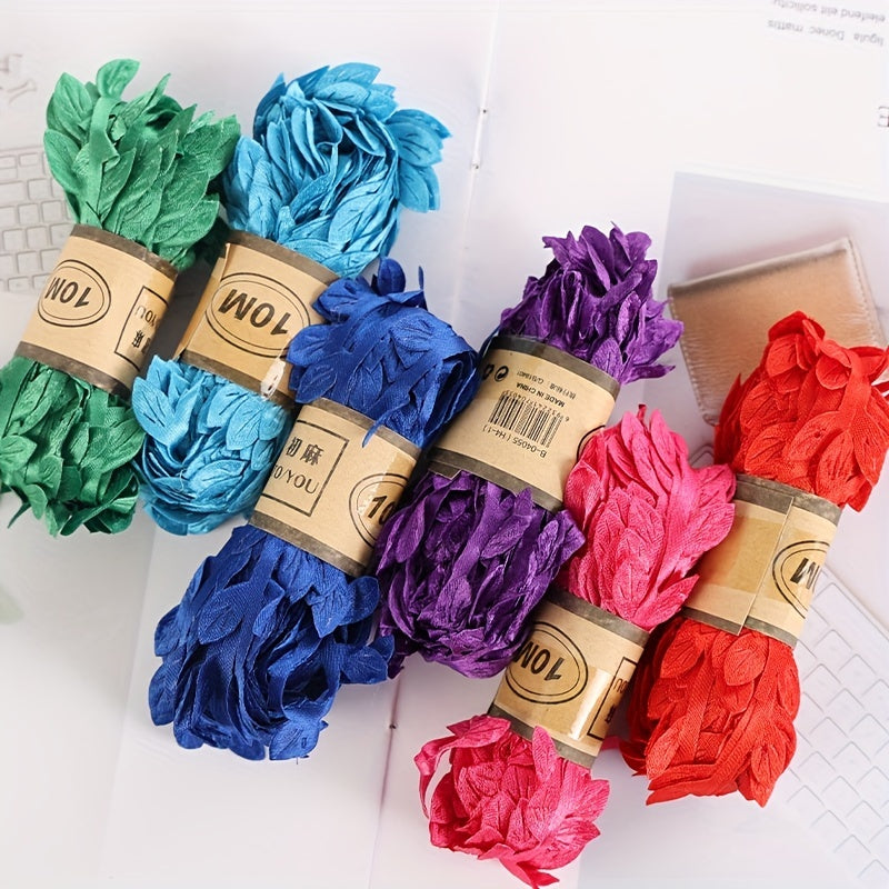 1pc 1 10m Natural Jute Twine Burlap Leaf Ribbon Artificial Vine Green Leaves Wed