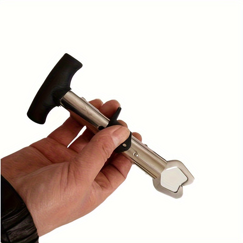 T Shape Fish Controller Stainless Steel Fish Lip Gripper Fishing Tool