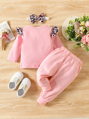 Toddler Newborn Baby Girl Letter Printed Romper Pants Headband 3pcs Set
