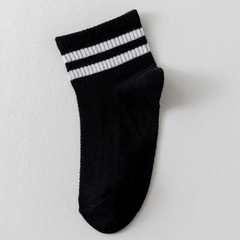 5pairs Kids Striped Breathable Sports Socks For Spring Summer