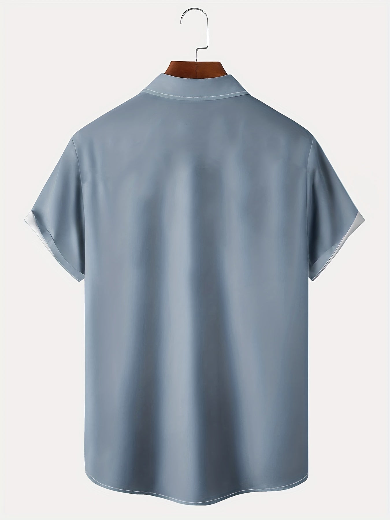 Men's Casual Coconut Tree Pattern Short Sleeve Shirt With Pocket