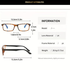 Men's Ultra Clear Spring Hinged Glasses Leopard Frame Light Blocking Glasses