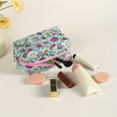 Rainbow Heart Pattern Makeup Bag PVC Waterproof Zipper Pouch