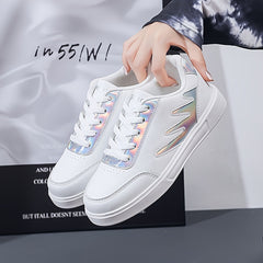 Women's Low Breathable Skate Shoes Lace-up Sneakers