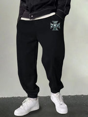 Men's Skull Cross Print Joggers Sweatpants for Outdoor