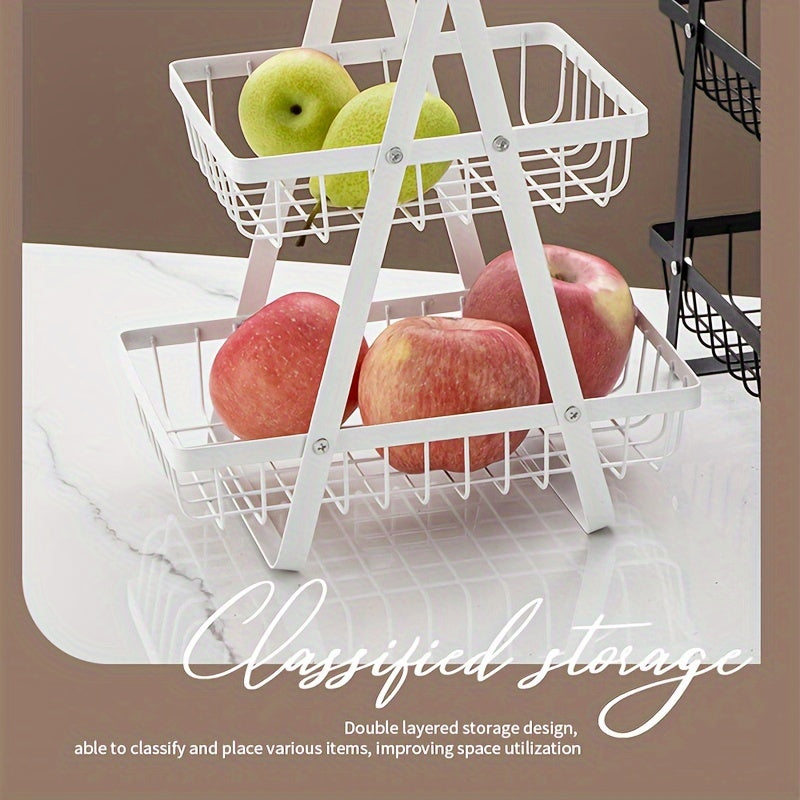 3-Layer Mesh Fruit Basket Storage Rack
