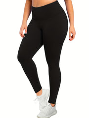 5 Pack Plus Size Sports Leggings Set | Tummy Control Yoga Workout Pants