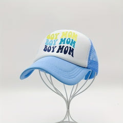 BOY MOM GIRL MOM Trucker Hat Printed & Pink Couple Baseball Cap