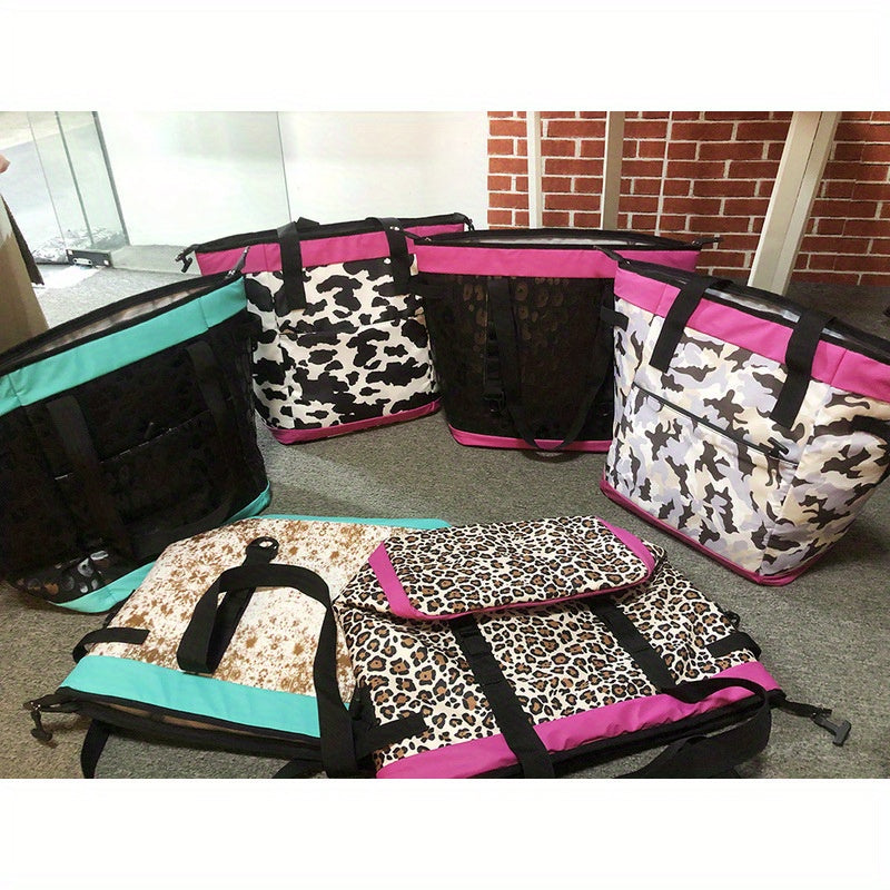 NEWTAG Outdoor Picnic Camping Insulated Bag Leopard Print Cooler Bag