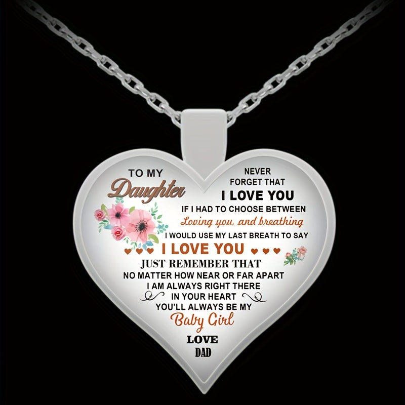Daughter Heart Pendant Necklace Gift For Kids Accessories