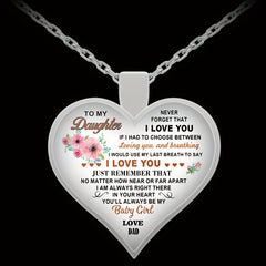 Daughter Heart Pendant Necklace Gift For Kids Accessories