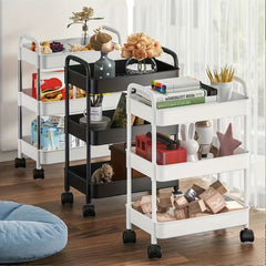 1pc Mobile Storage Cart with Wheels Convenient Floor Storage Rack
