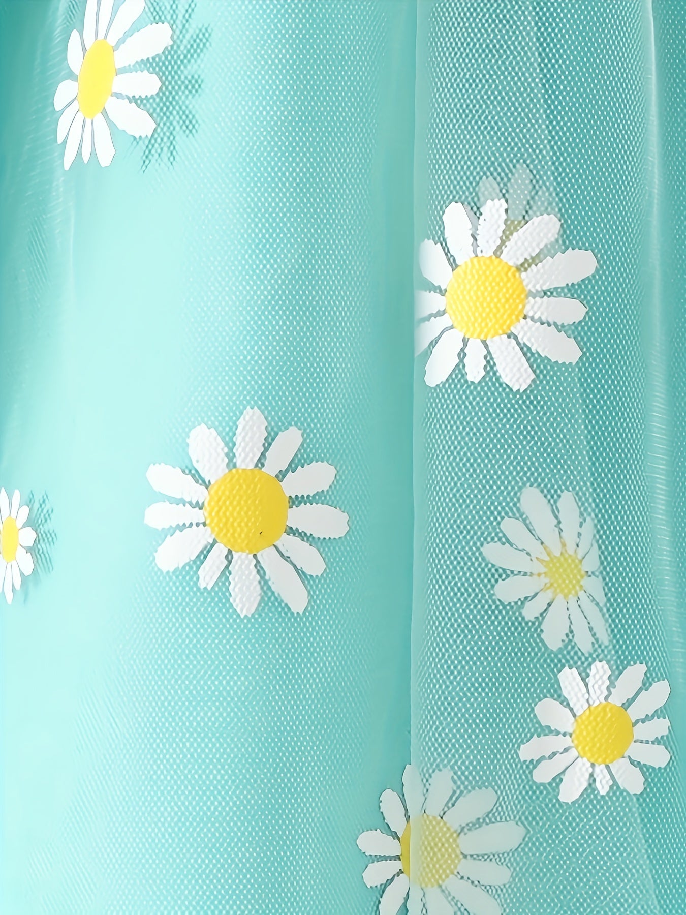 Girls Daisy Print Cami Dress With Tulle - Party Holiday Outfit