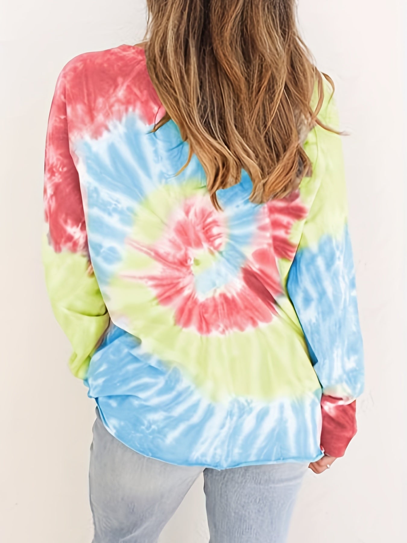 Tie Dye Crew Neck Sweatshirt for Women
