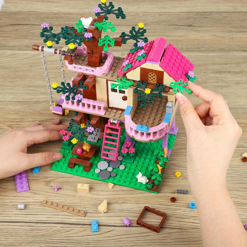 504pcs Friends City Tree House Building Blocks Set with Figures Garden DIY Toys